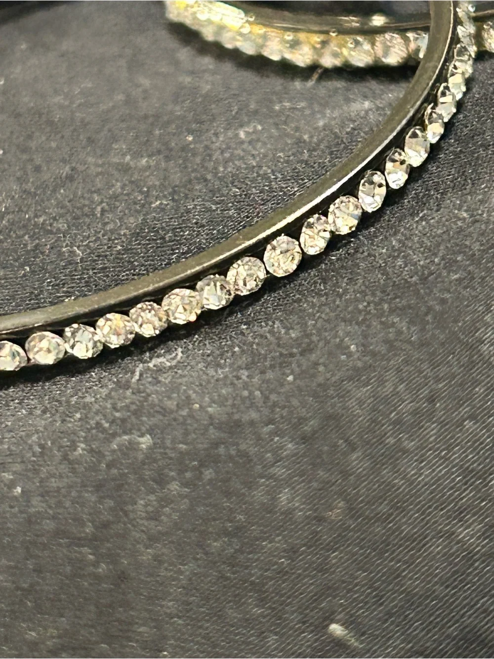 Crystal-Accented Silver Hoop Earrings - Clear Stone Sparkle